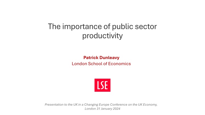 Importance of Public Sector Productivity in the UK Economy