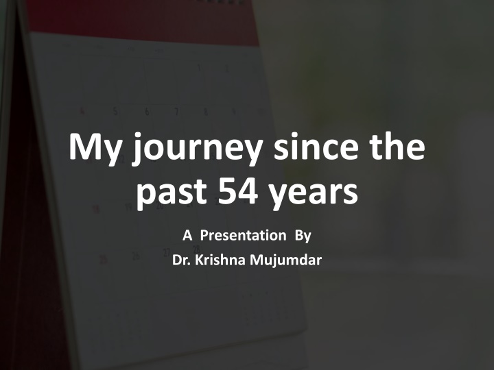 Dr. Krishna Mujumdar's 54-Year Journey: A Visual Presentation