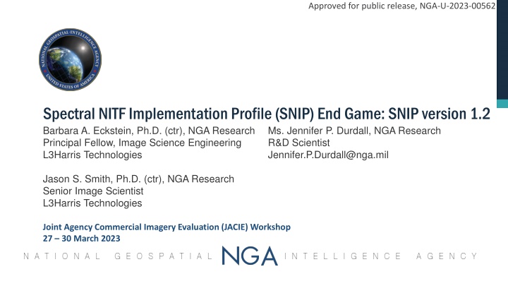 Enhanced Spectral NITF Implementation Profile (SNIP) Version 1.2 Overview