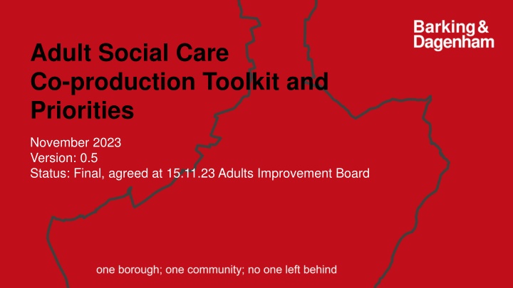 Adult Social Care Co-Production Toolkit Overview
