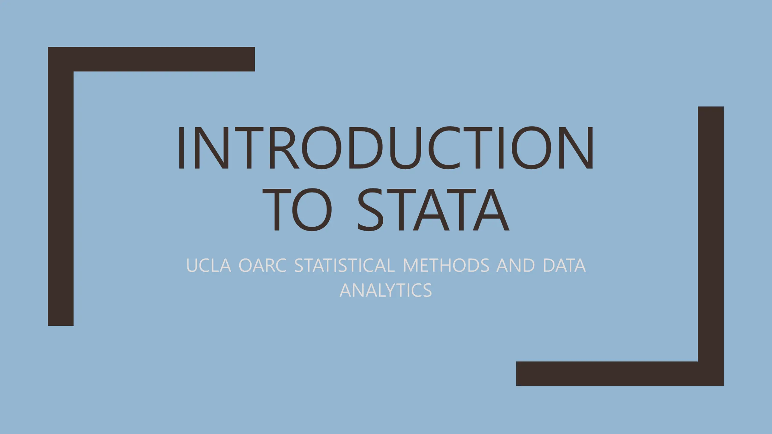 Introduction to Stata