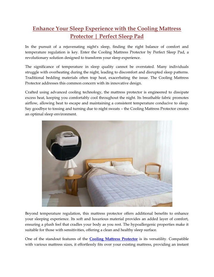 enhance your sleep experience with the cooling n.w
