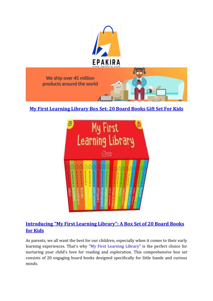 my first learning library box set 20 board books n.w