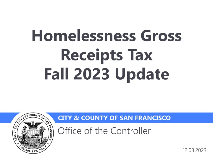 San Francisco Business Tax Revenue Forecast Update Fall 2023