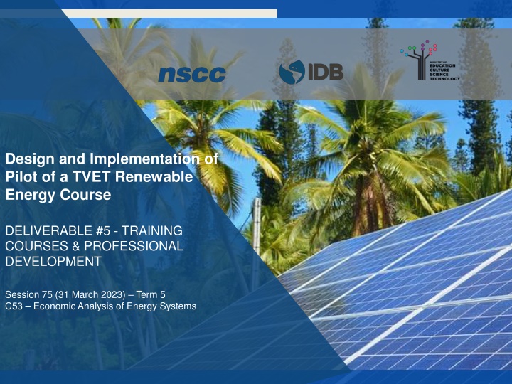 Economic Analysis of Energy Systems Course Overview