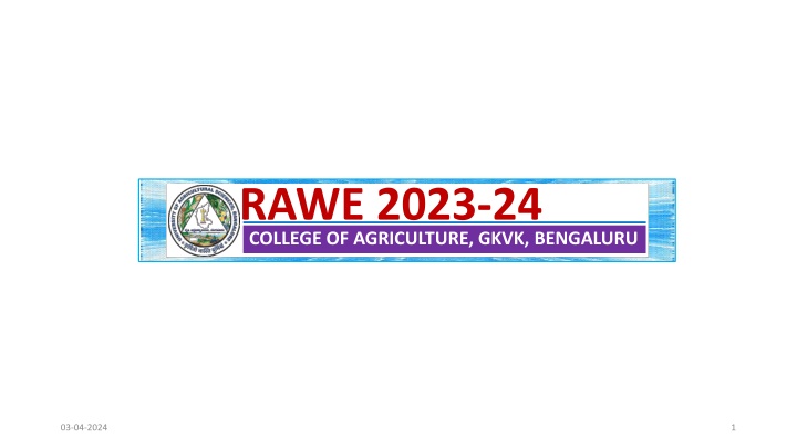 Tentative Schedule of Events for College of Agriculture 2023-24 in Bengaluru