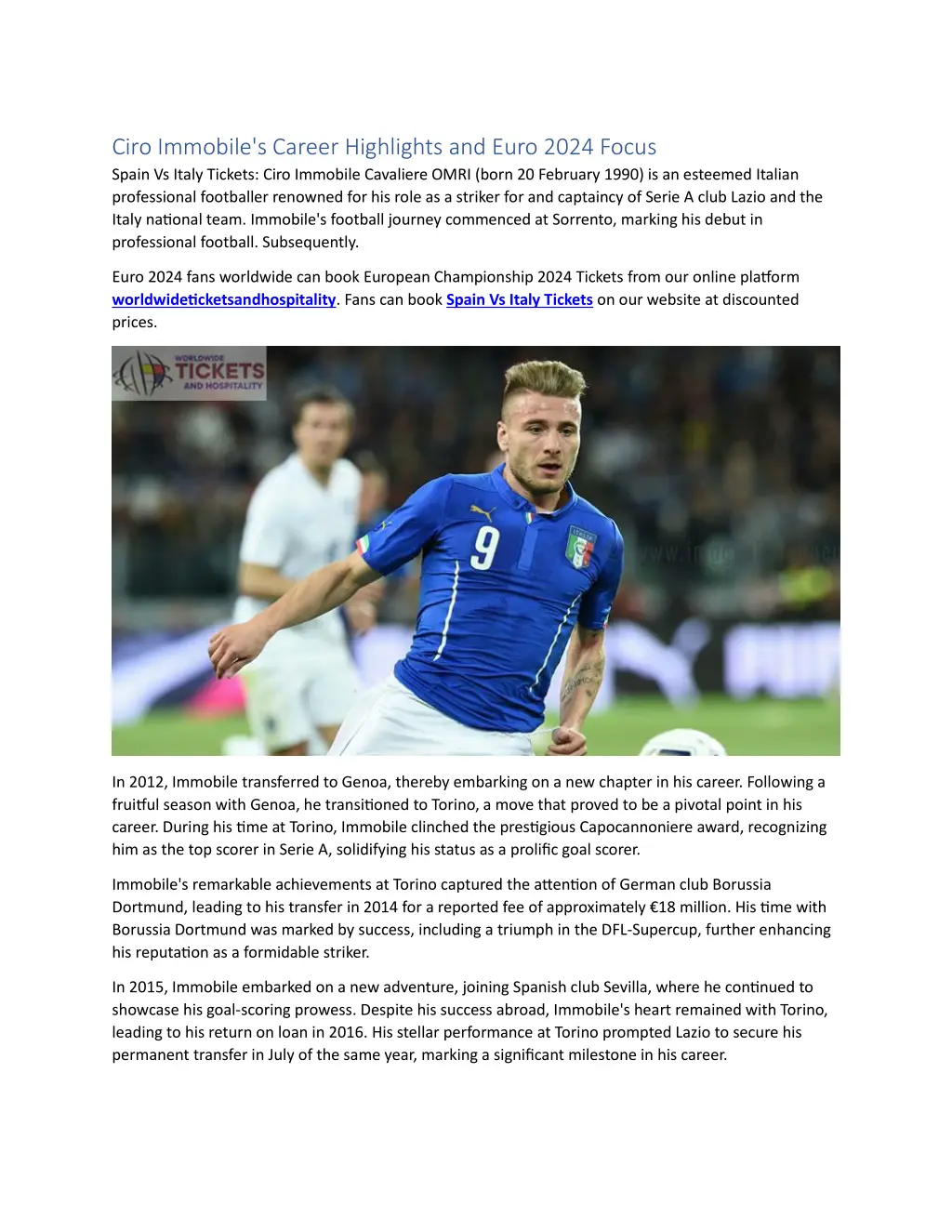 PPT Ciro Immobile's Career Highlights and Euro 2024 Focus