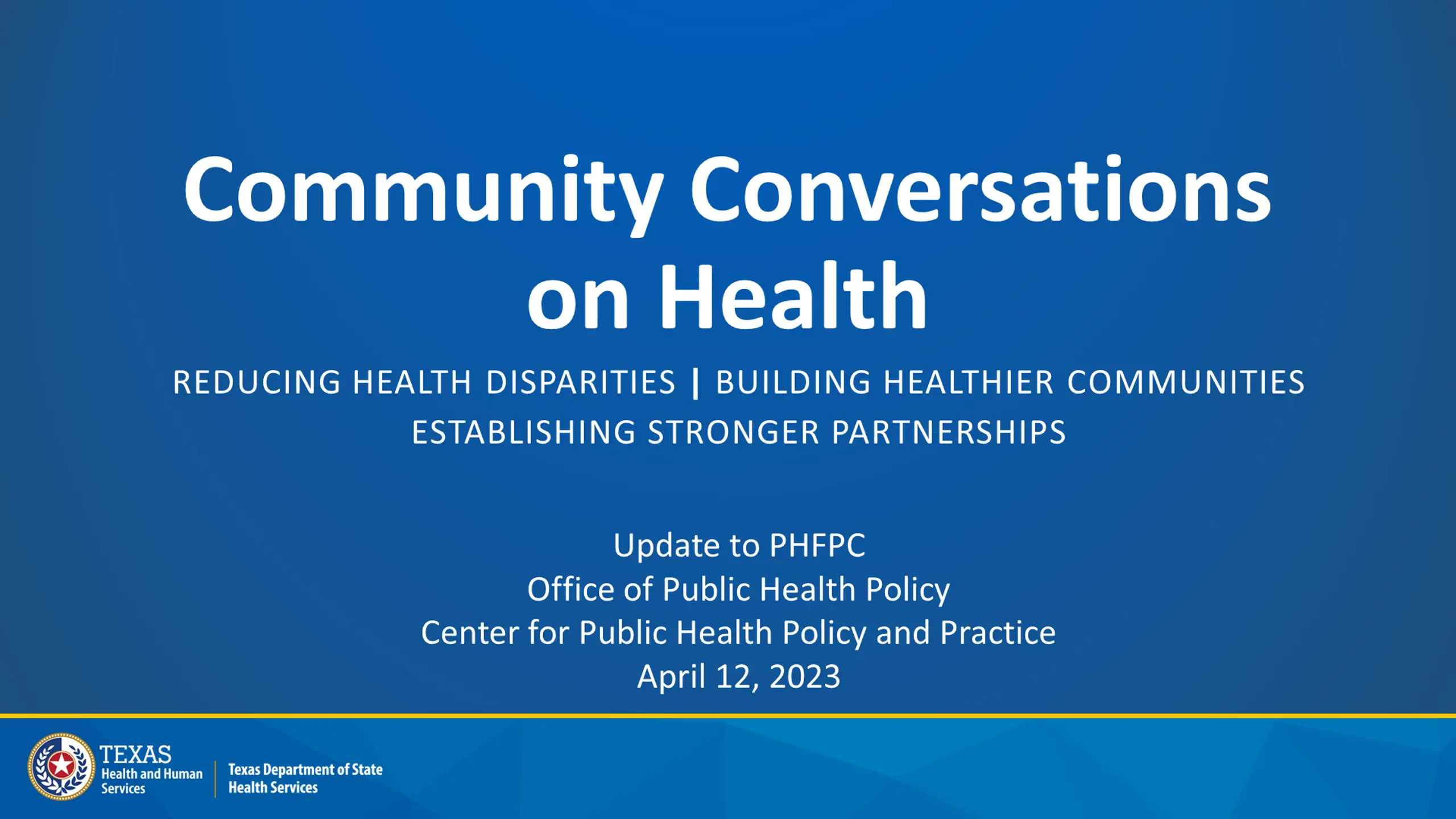 Community Conversations on Health