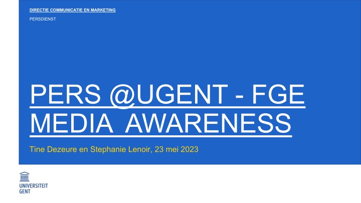Effective Strategies for Dealing with the Media in Communications and Marketing at UGent