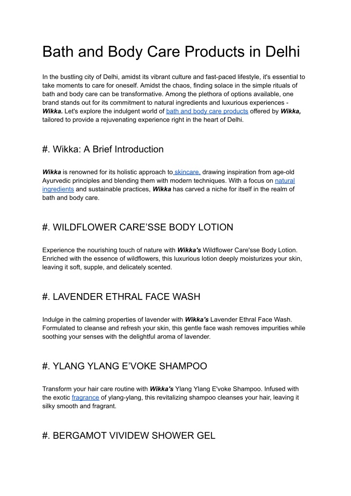 bath and body care products in delhi n.w