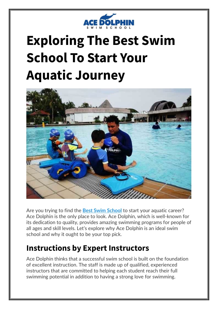 exploring the best swim school to start your n.w