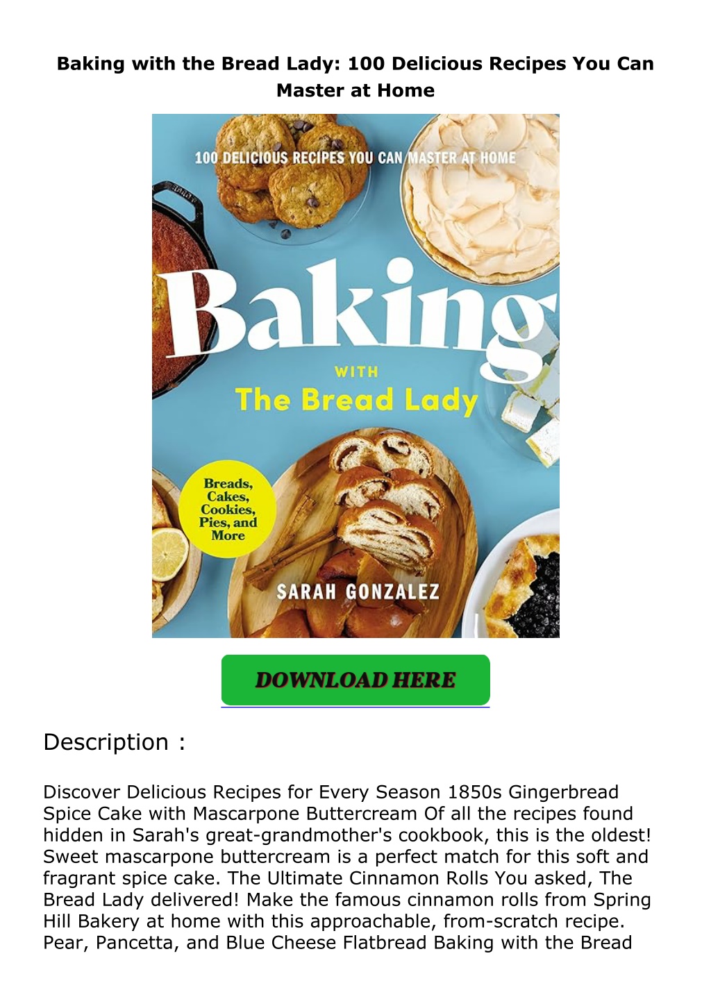 baking with the bread lady 100 delicious recipes l.w