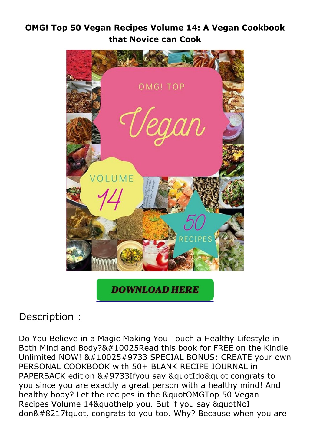 omg top 50 vegan recipes volume 14 a vegan l.w