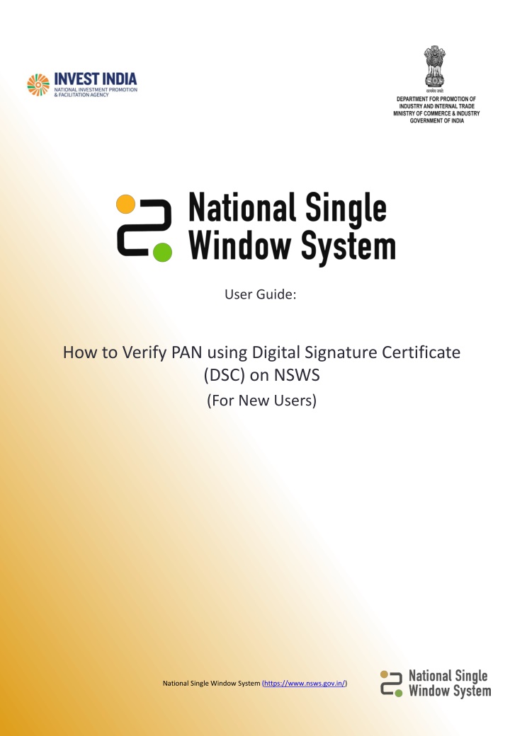 Guide to Verify PAN with Digital Signature Certificate on NSWS