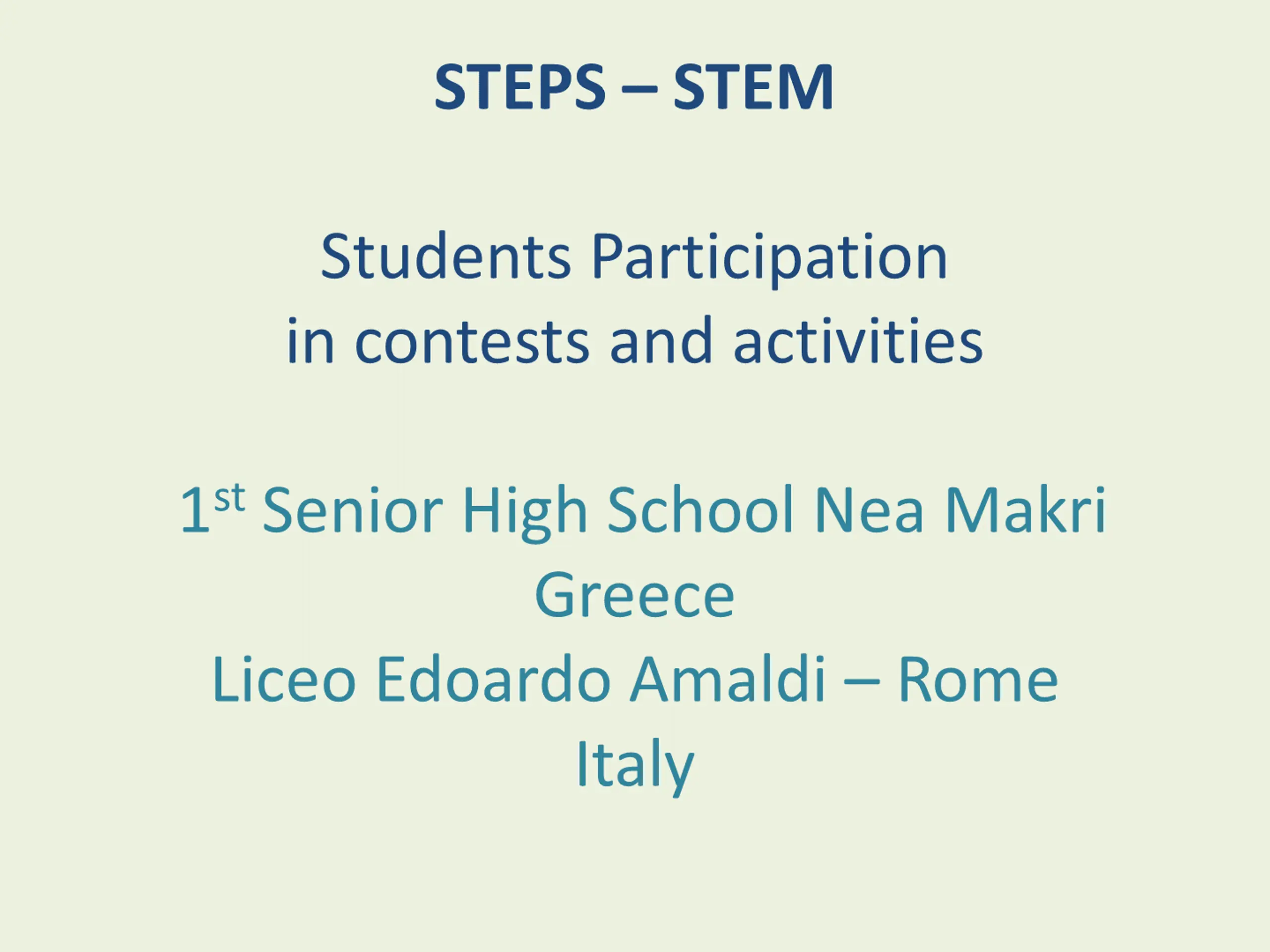 Students Participation in contests and activities