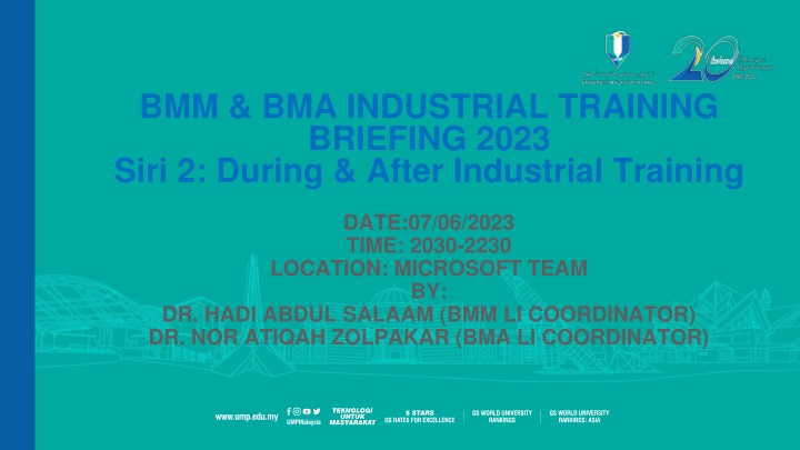 Industrial Training Briefing 2023 Overview: Important Guidelines and Procedures