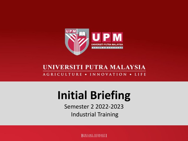 Industrial Training Guidelines and Application Process for Semester 2, 2022-2023