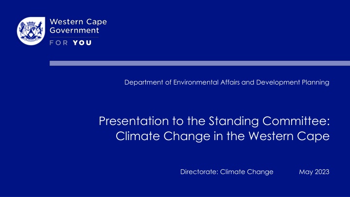 Climate Change Impacts and Projections in Western Cape Directorate 2023