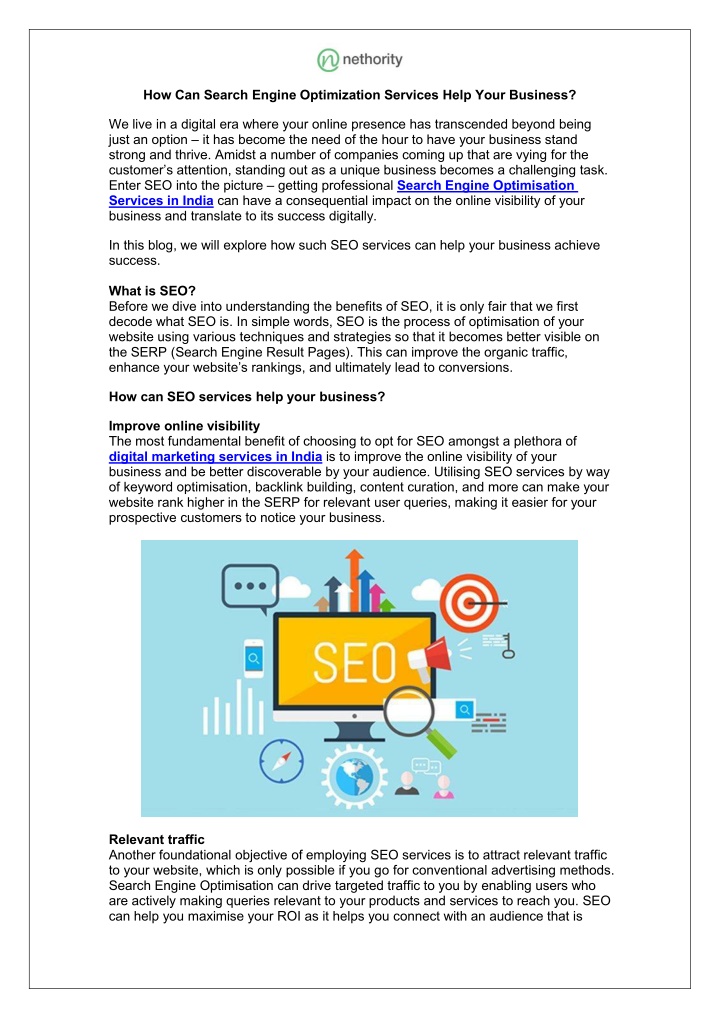 how can search engine optimization services help n.w