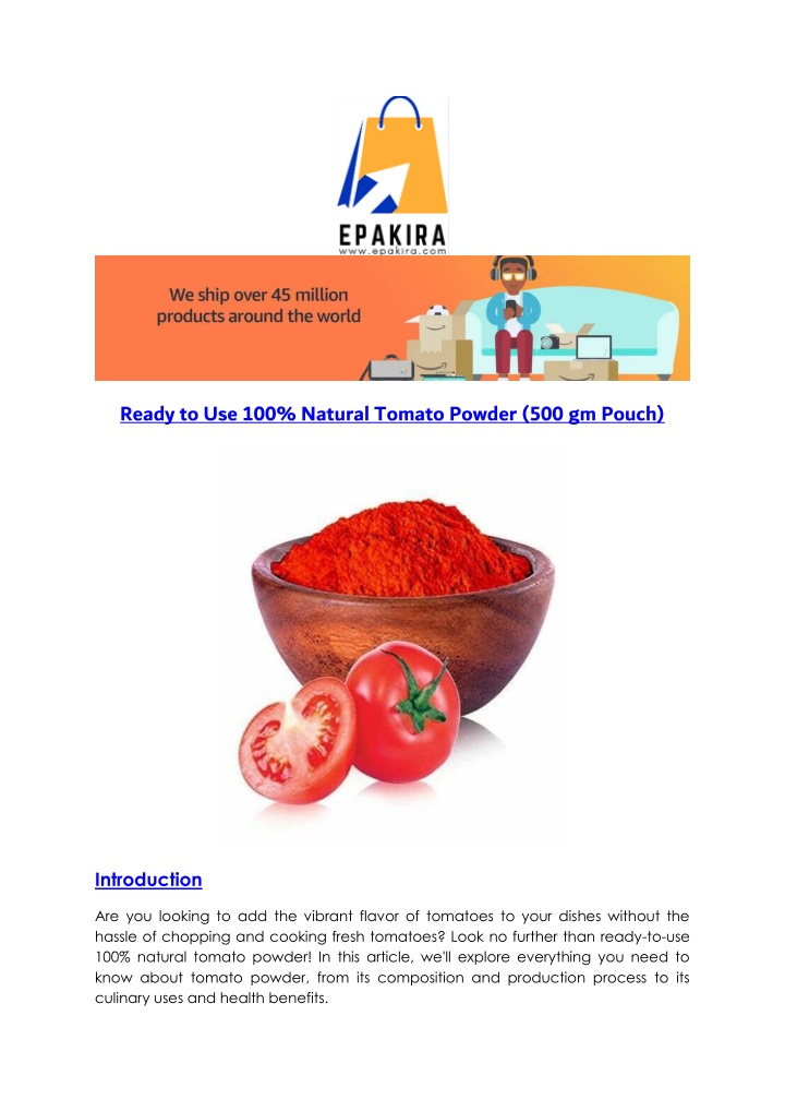 ready to use 100 natural tomato powder n.w