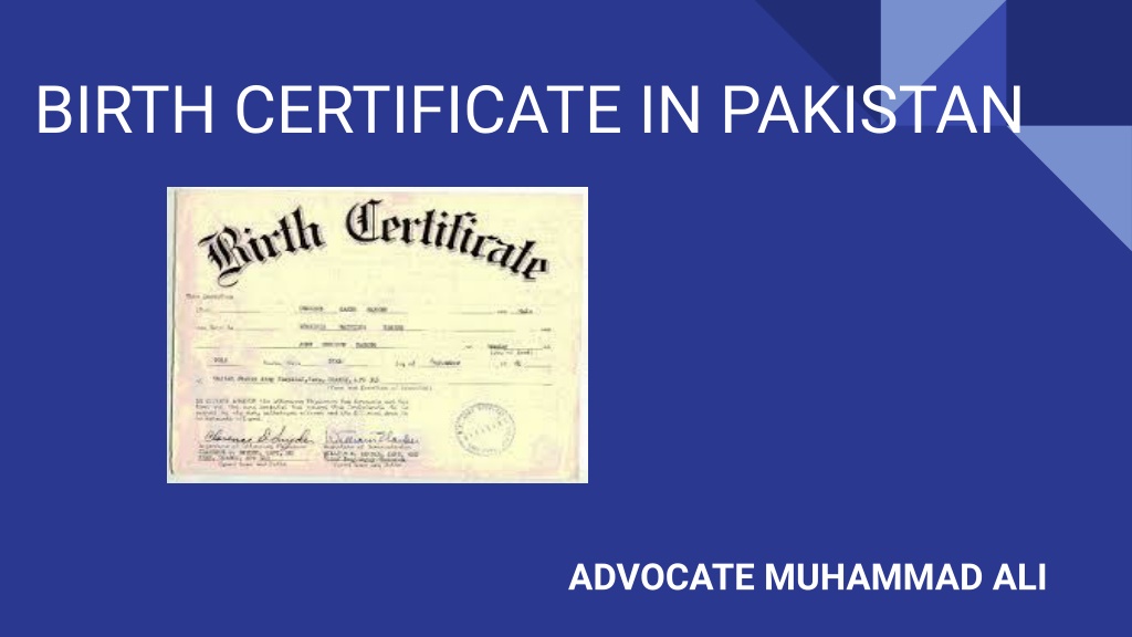 birth certificate in pakistan l.w