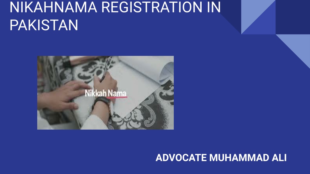 nikahnama registration in pakistan l.w