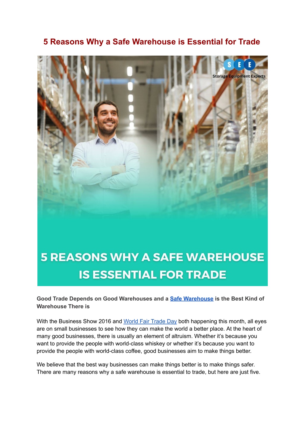 5 reasons why a safe warehouse is essential l.w