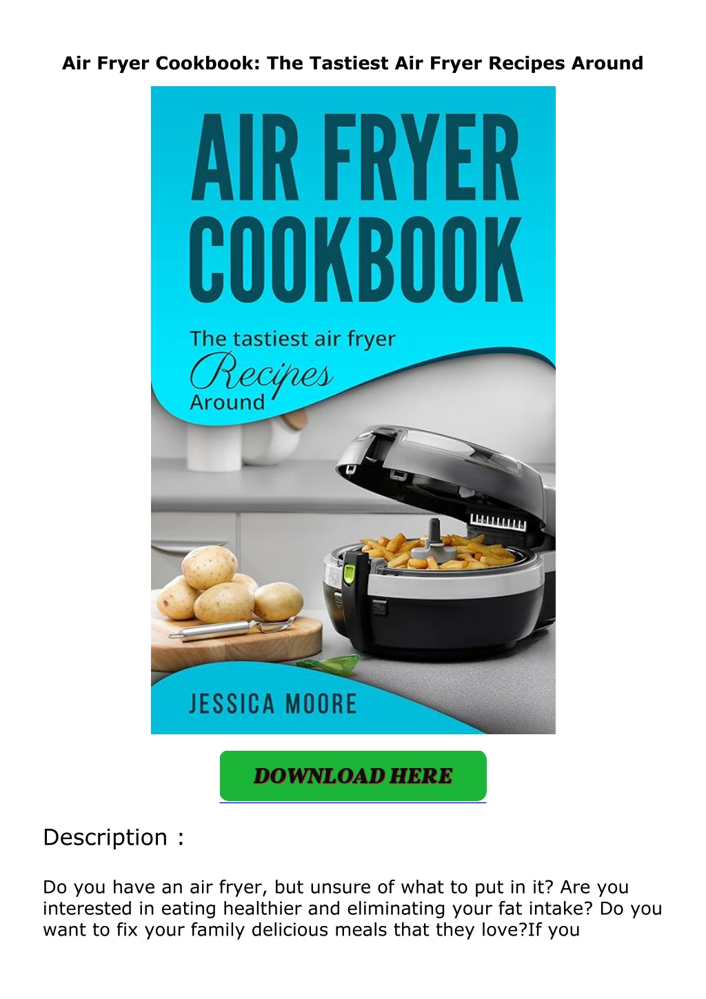 air fryer cookbook the tastiest air fryer recipes l.w