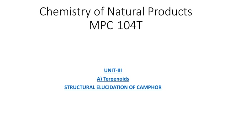 chemistry of natural products mpc 104t n.