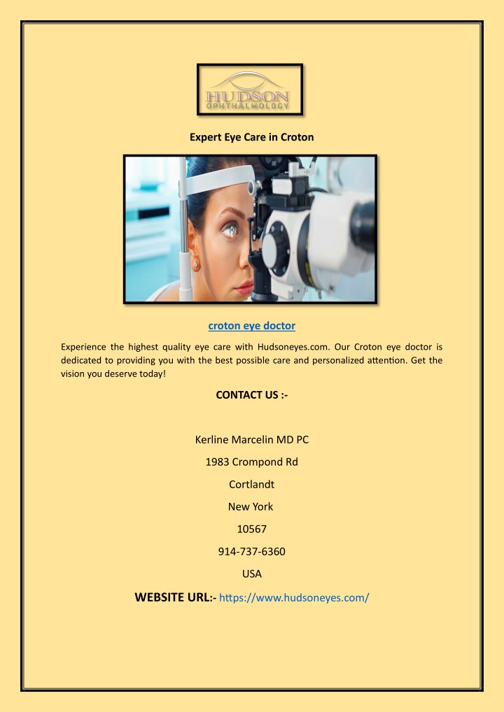 expert eye care in croton n.w