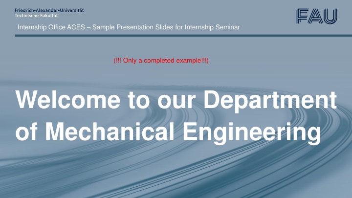 Overview of Mechanical Engineering Department and Institutes