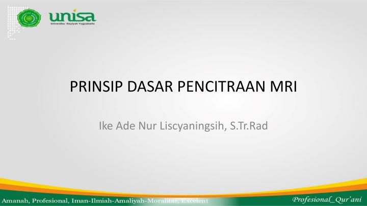 Basic Principles of MRI Imaging