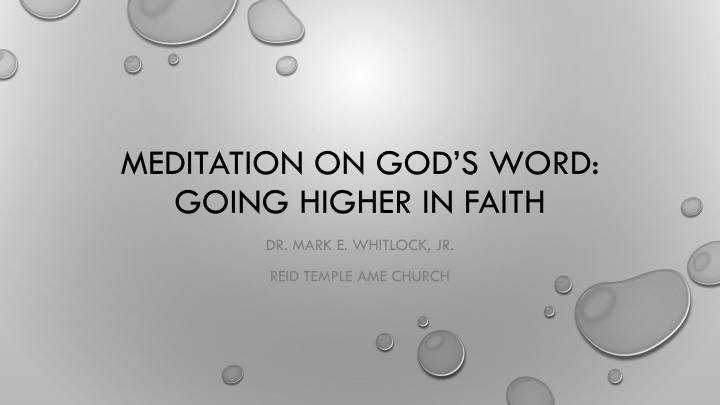 Deepening Faith Through Christian Meditation at Reid Temple AME Church