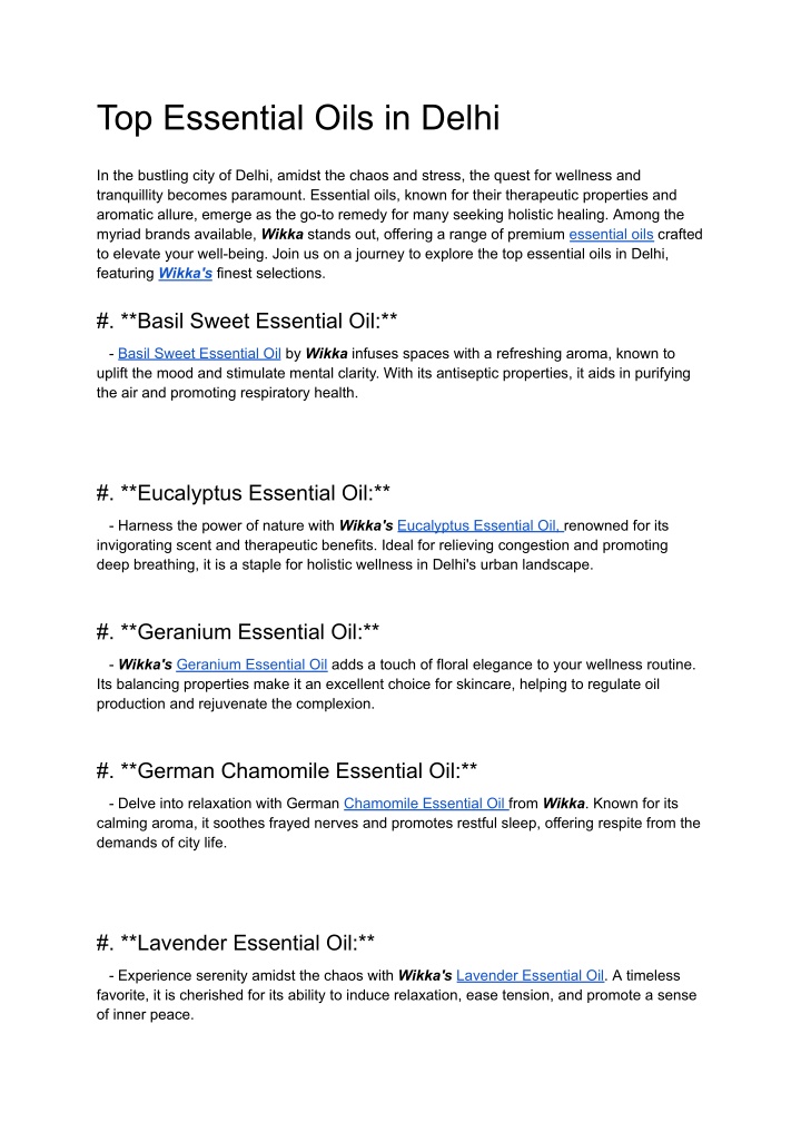 top essential oils in delhi n.w