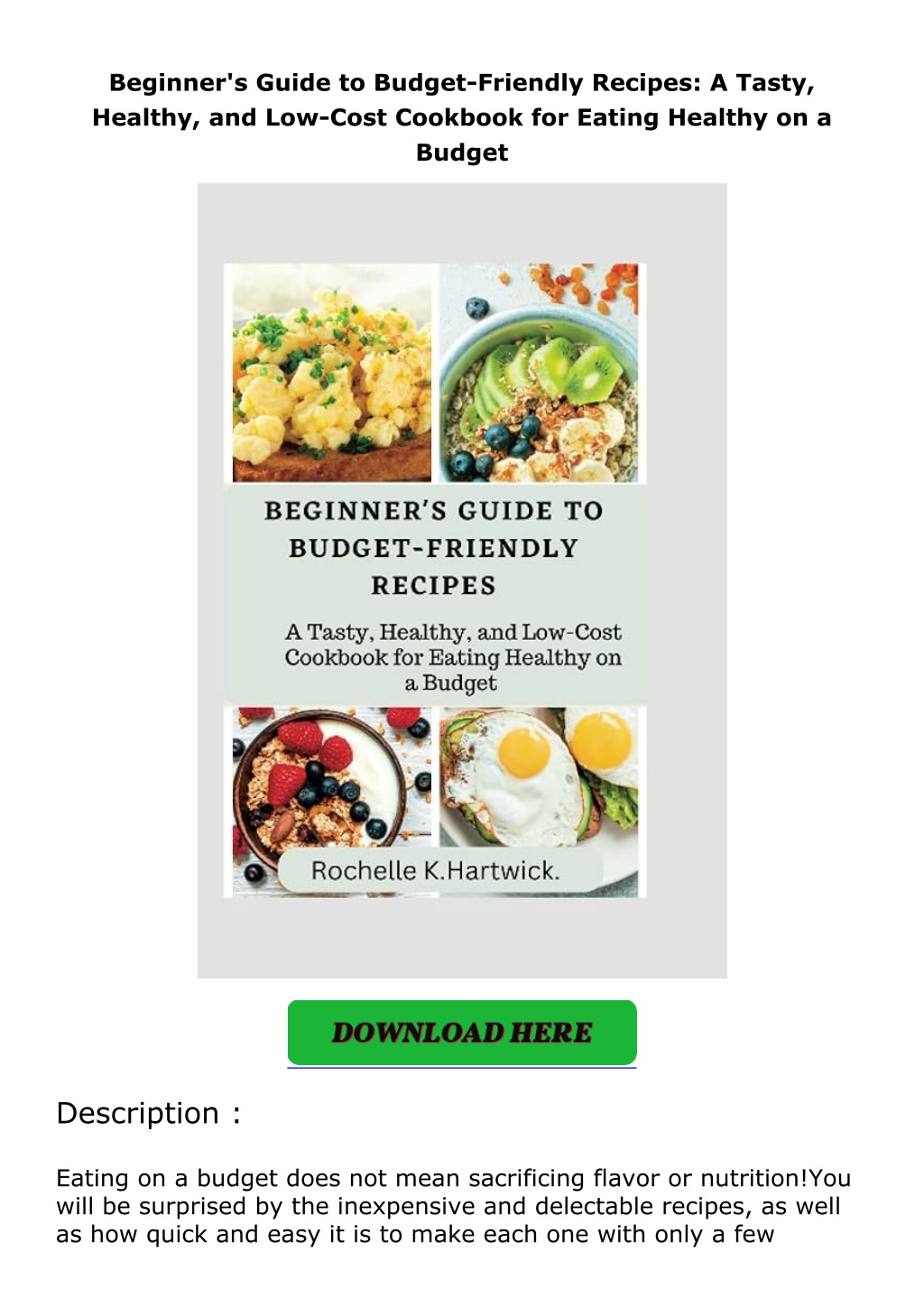beginner s guide to budget friendly recipes l.w