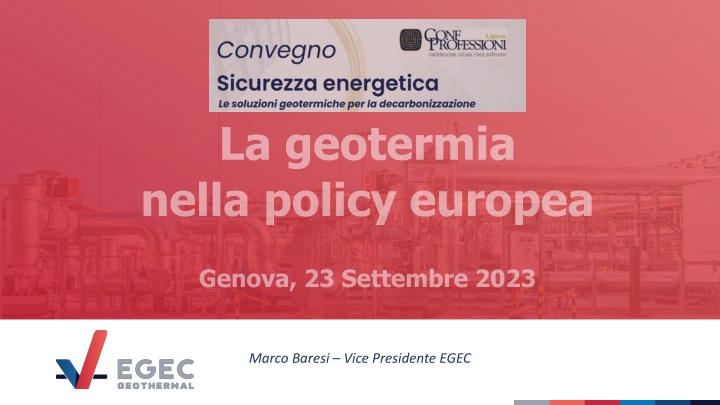 Overview of Geothermal Energy in Europe