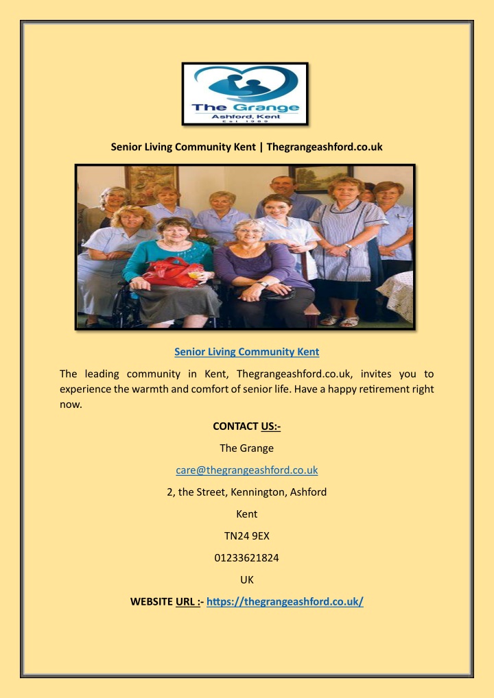 senior living community kent thegrangeashford n.w
