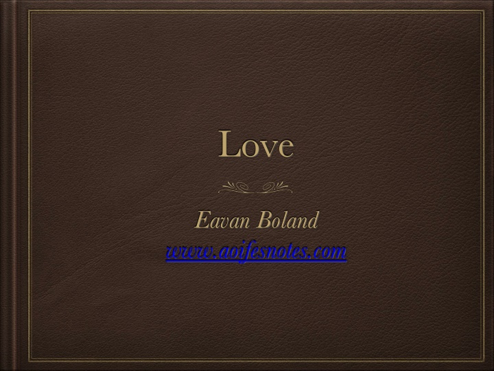 Love and Myth: A Journey Through Eavan Boland's Poetry