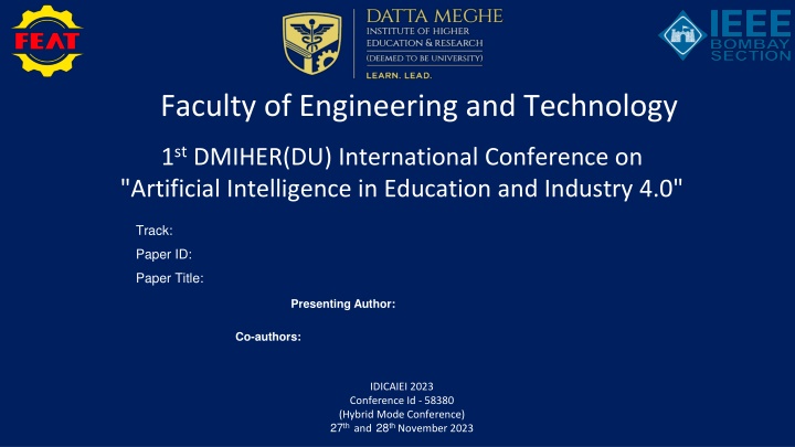 Innovative Trends in Artificial Intelligence at IDICAIEI 2023 Conference
