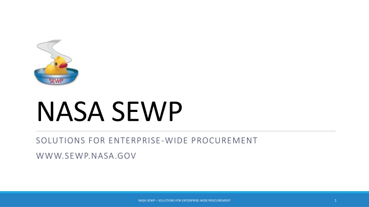 NASA SEWP Solutions for Enterprise-Wide Procurement