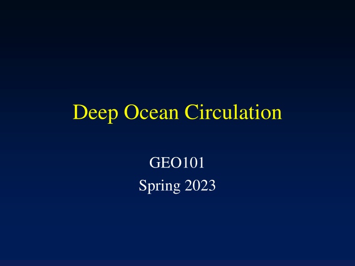 Deep Ocean Circulation and Salinity Patterns