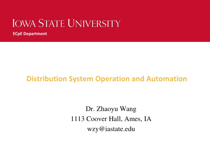 Distribution System Operation and Automation Overview