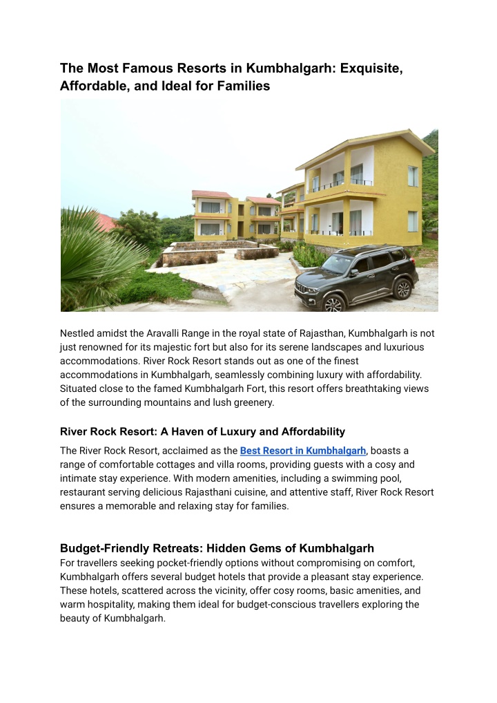 the most famous resorts in kumbhalgarh exquisite n.w