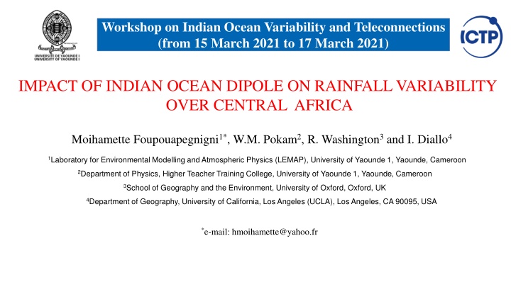 Impact of Indian Ocean Dipole on Central Africa Rainfall Variability
