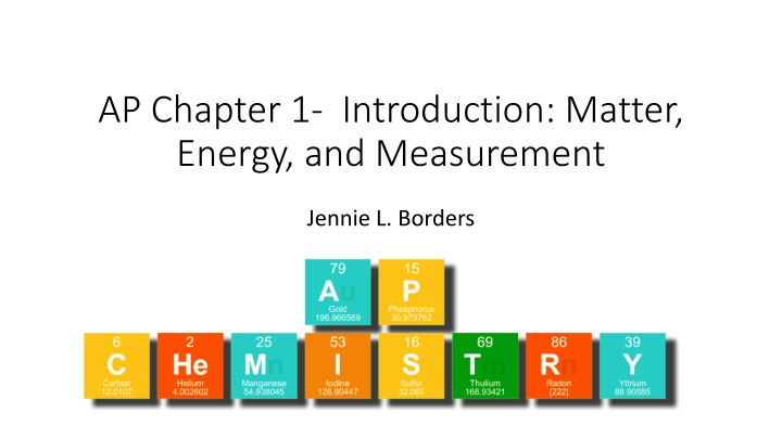 Introduction to Chemistry: Matter, Energy, and Measurement