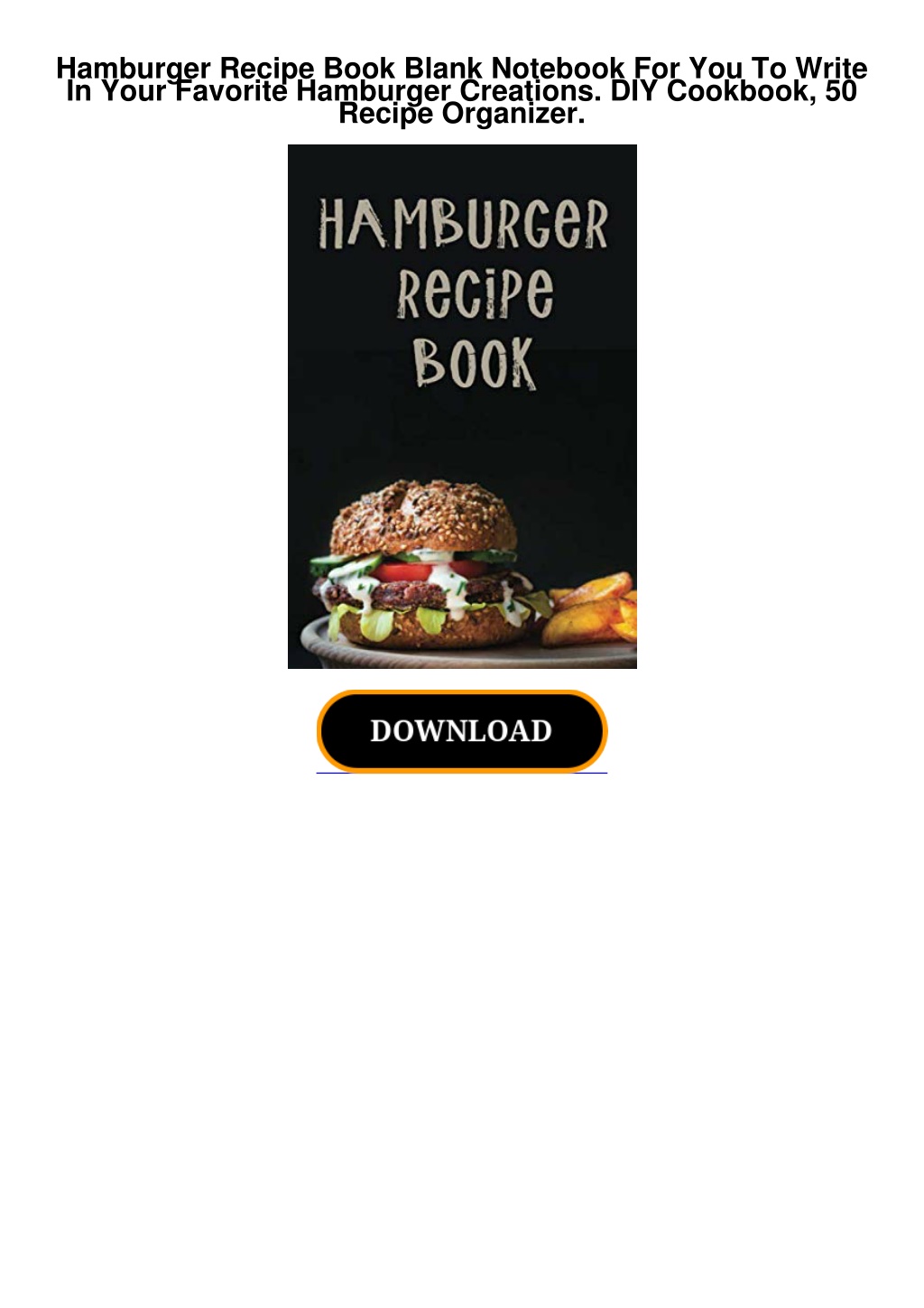hamburger recipe book blank notebook l.w