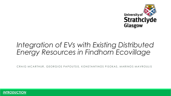 Integration of Electric Vehicles with Existing Distributed Energy Resources at Findhorn Ecovillage