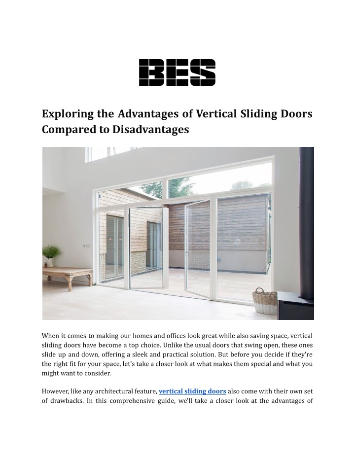 exploring the advantages of vertical sliding n.w