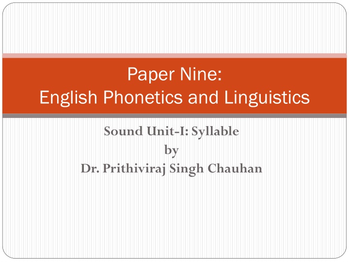 English Syllables: Phonetics and Linguistics Insights