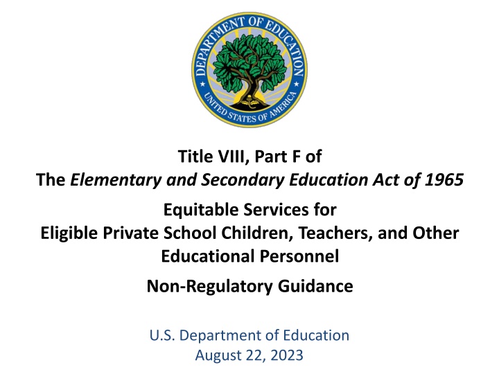 Equitable Services for Private School Children and Teachers